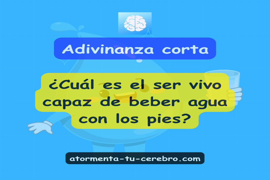 Ser vivo capaz de beber agua con los pies